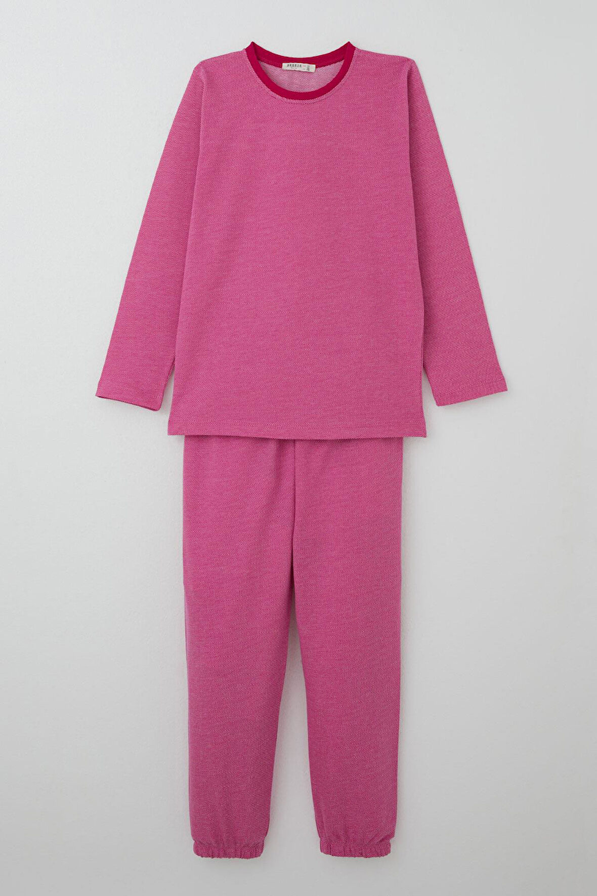 Breeze Kız Çocuk Pijama Takımı Verev Çizgi Desenli 9-12 Yaş, Pembe