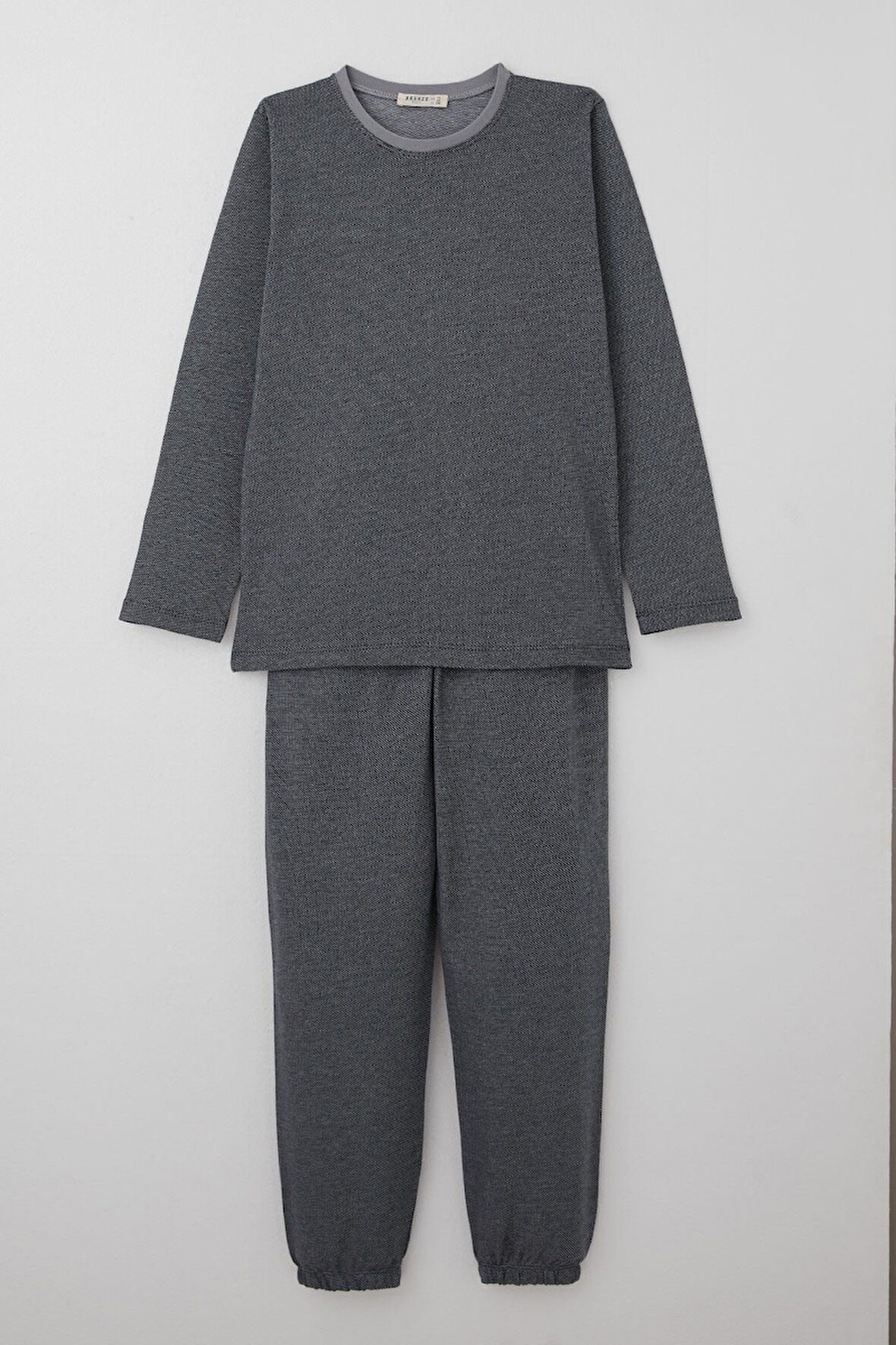 Breeze Erkek Çocuk Pijama Takımı Verev Çizgi Desenli 9-12 Yaş, Siyah