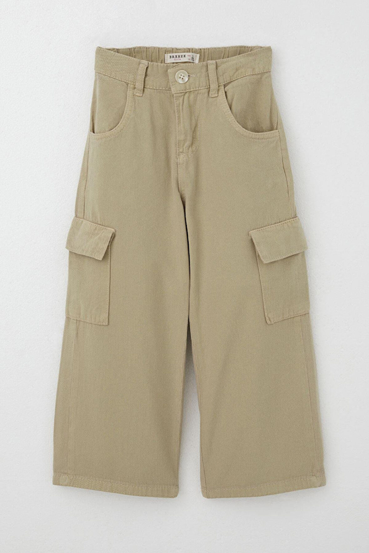 Datagridviewtextboxcolumn { Name=Marka, Index=5 } Kız Çocuk Gabardin Pantolon Kargo Cep Detaylı 5-14 Yaş, Haki Yeşil