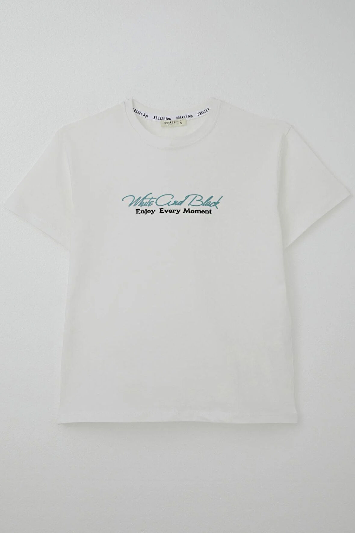 Breeze Erkek Çocuk Tişört Kabartma Yazı Baskılı 9-14 Yaş, Ekru