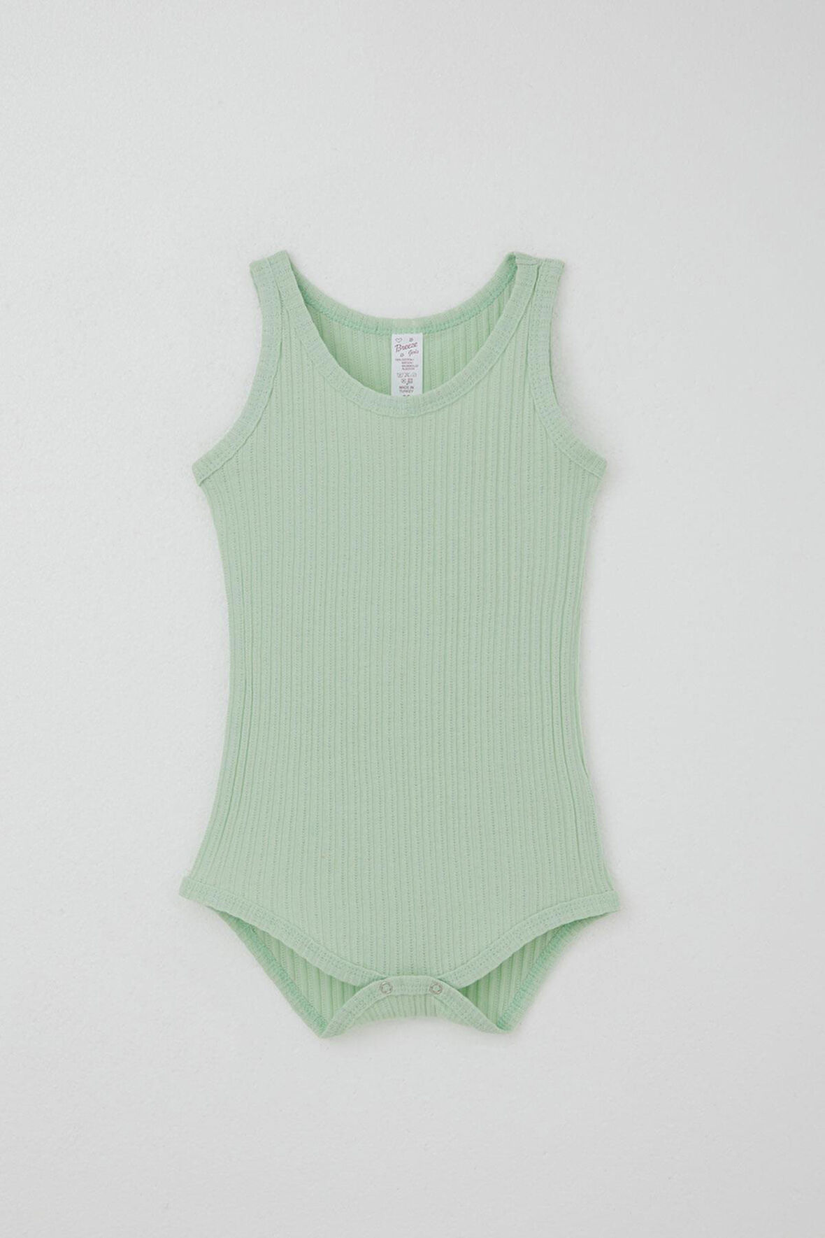 Breeze Kız Bebek Çıtçıtlı Atlet Zıbın Body Jakarlı 9 Ay-3 Yaş, Su Yeşili