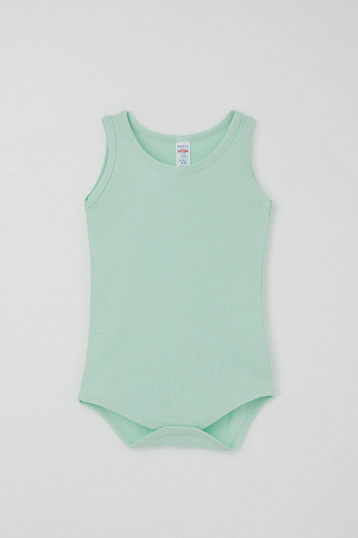 Breeze Erkek Bebek Çıtçıtlı Atlet Zıbın Body Basic 9 Ay-3 Yaş, Su Yeşili