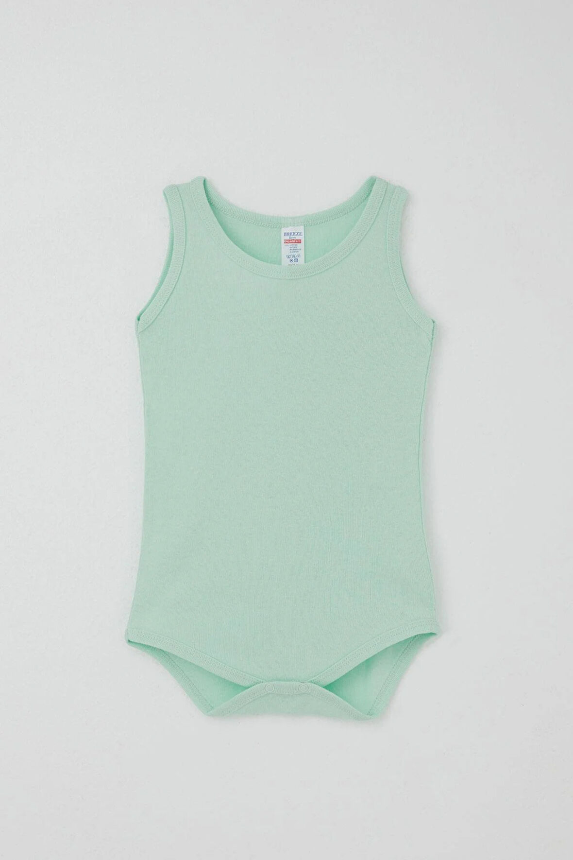 Breeze Erkek Bebek Çıtçıtlı Atlet Zıbın Body Basic 9 Ay-3 Yaş, Su Yeşili