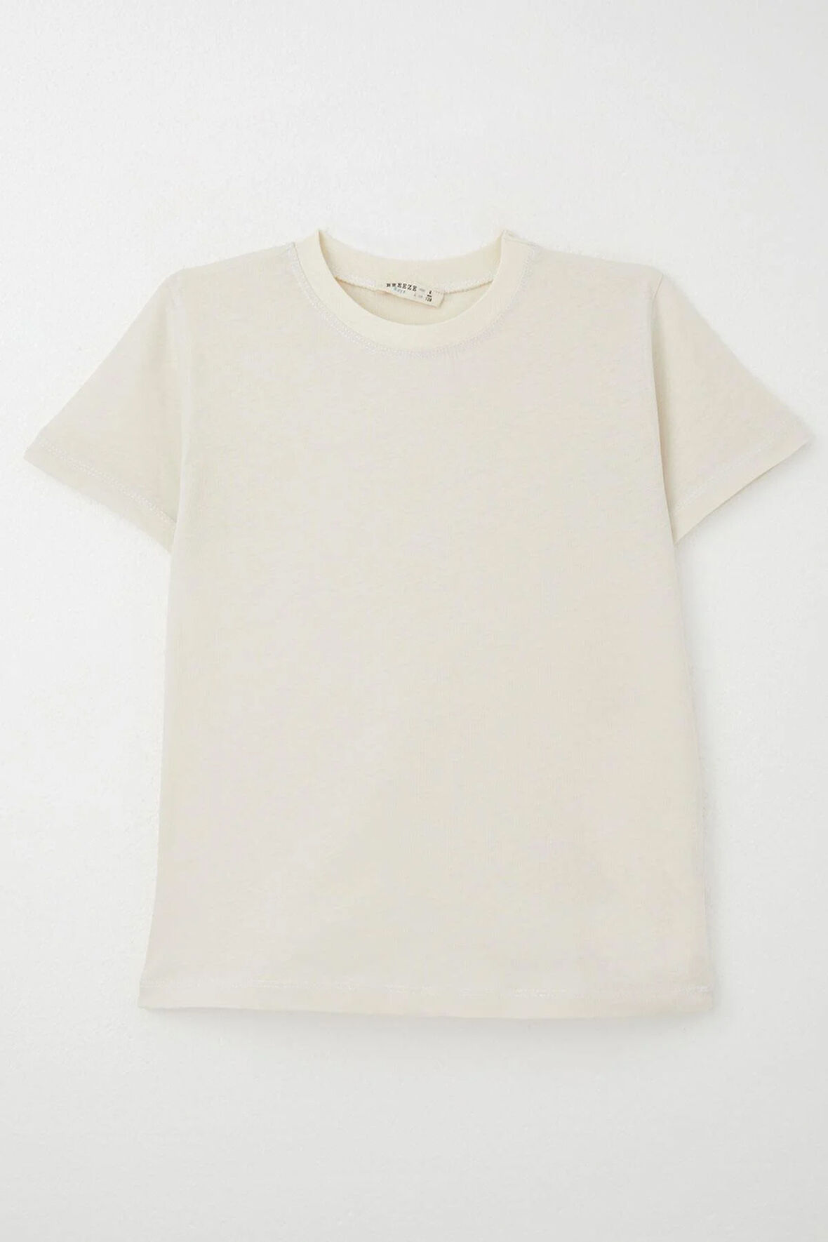 Breeze Erkek Çocuk Tişört Basic 4-14 Yaş, Ekru
