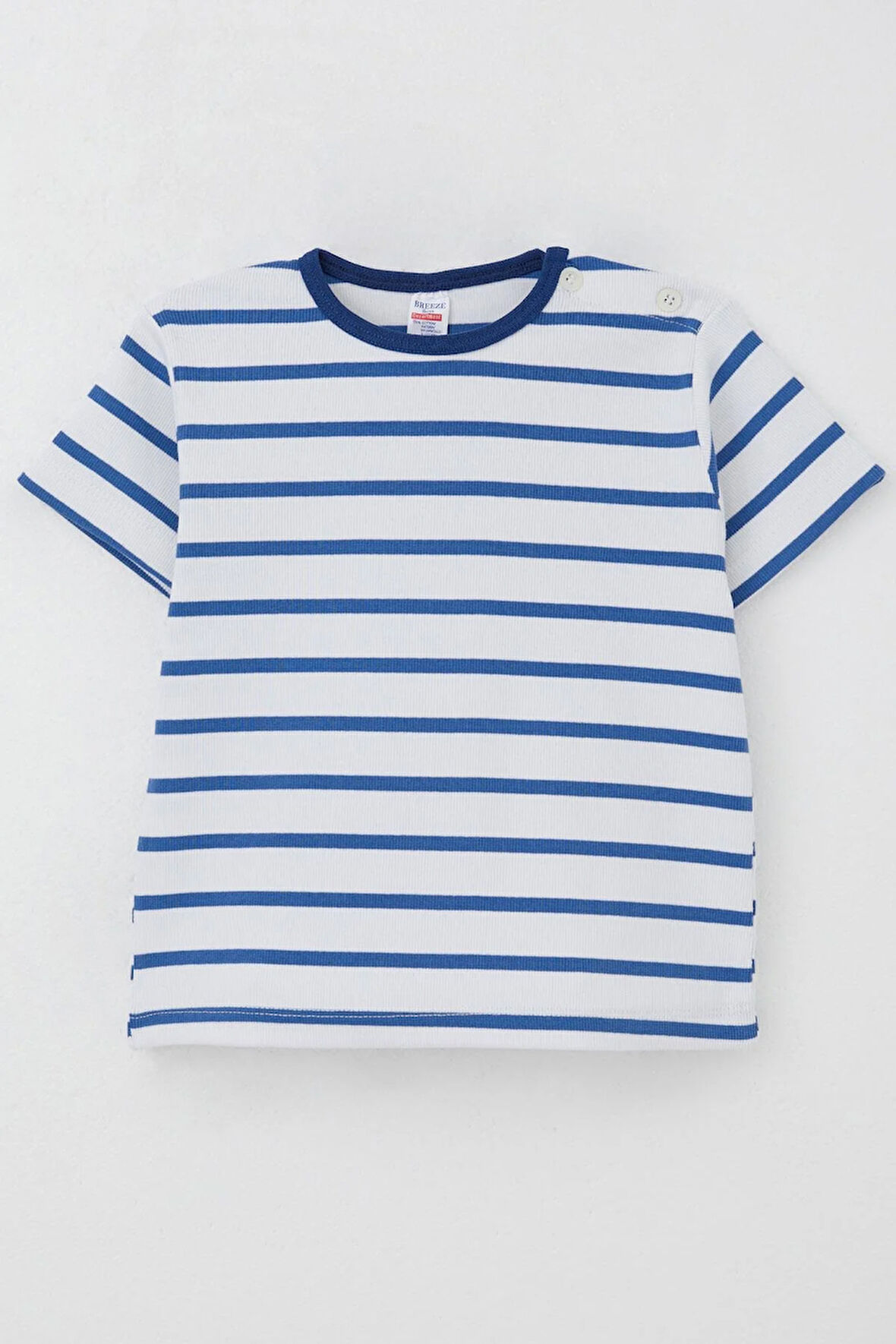 Breeze Erkek Çocuk Tişört Patlı Çizgili 1-4 Yaş, Beyaz