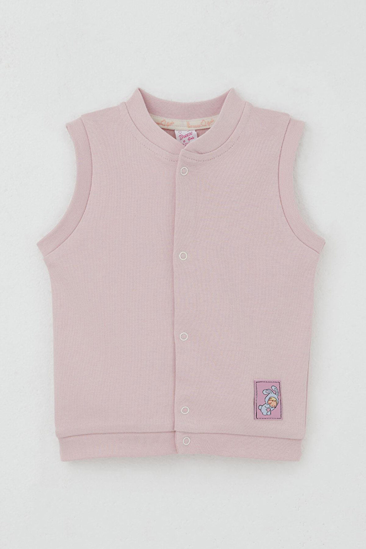 Breeze Kız Bebek Yelek Çıtçıtlı Sevimli Tavşancık Armalı 4 Ay-1 Yaş, Pembe