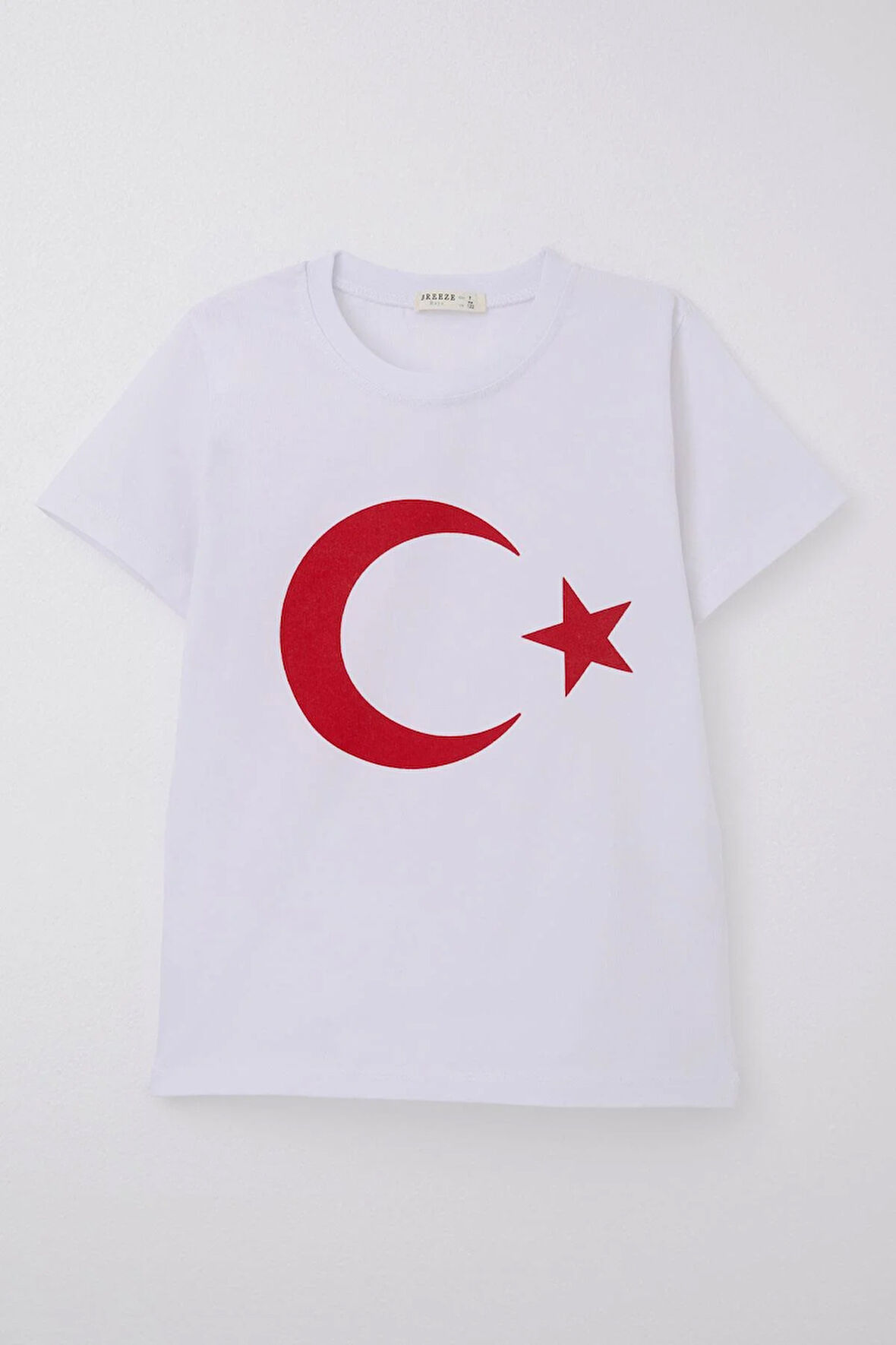 Breeze Erkek Çocuk Tişört Türk Bayraklı 4-14 Yaş, Beyaz