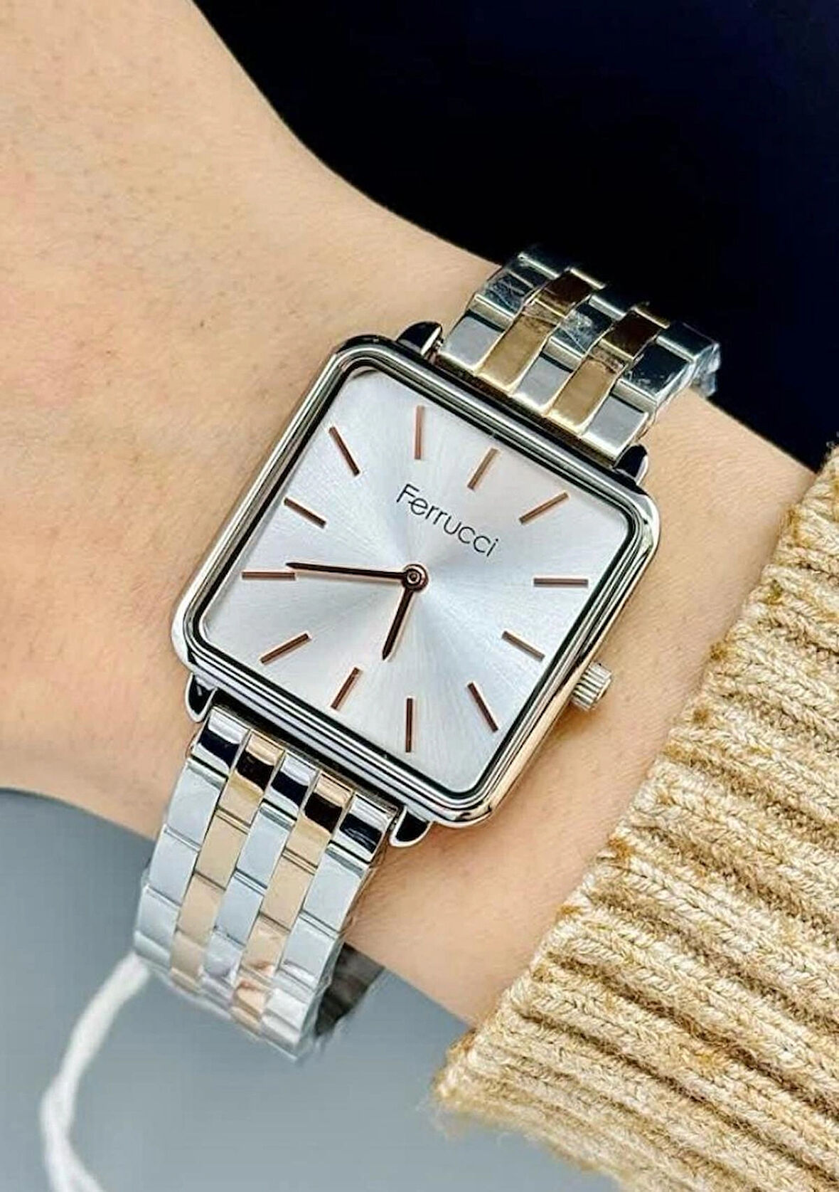 Kare Kadran Klasik Model Çelik Kadın Kol Saati