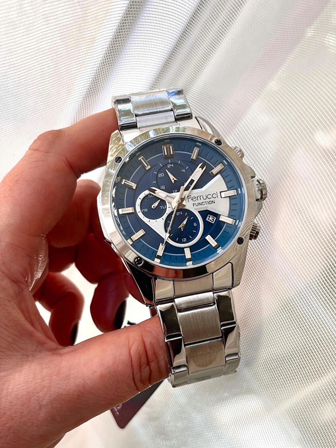 Ferrucci Tasarım Model Çelik Fonksiyonlu ve Takvimli Erkek Kol Saati