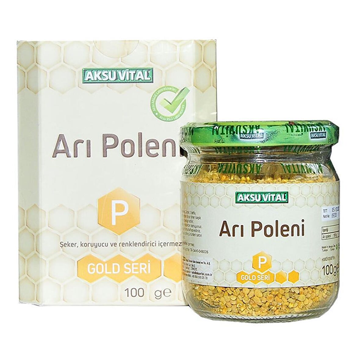 Aksuvital Saf Doğal Arı Poleni 100 Gr Cam Şişe