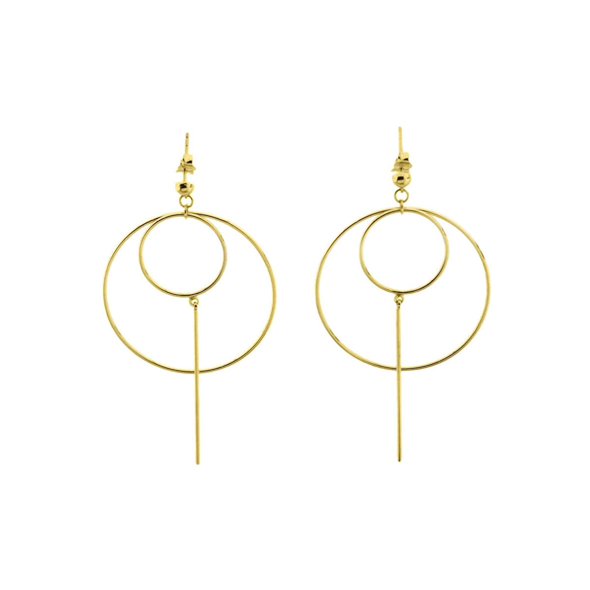 Minimalist Çemberler Altın Küpe