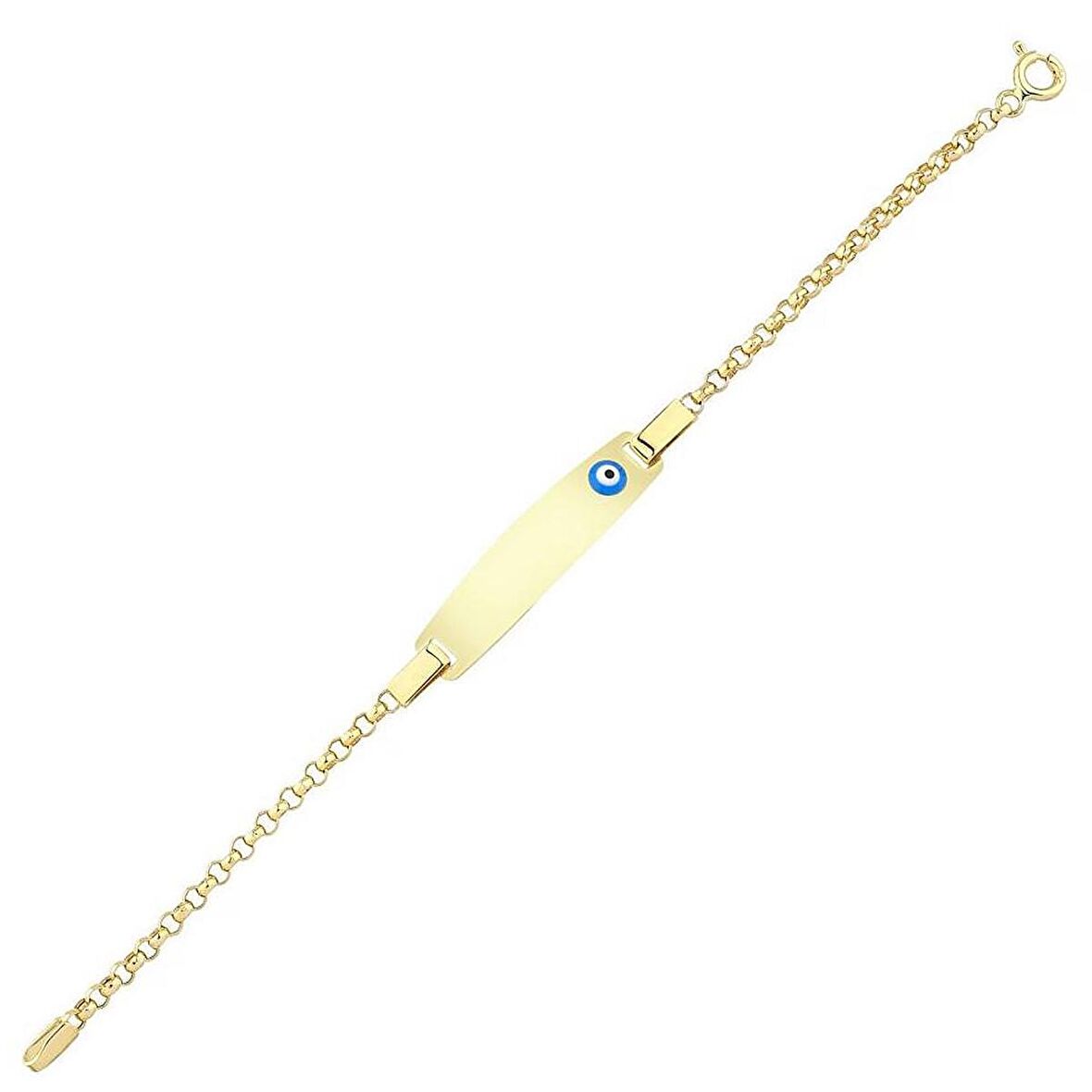 Minik Göz Boncuk Nazarlık Altın Çocuk Künye Bileklik