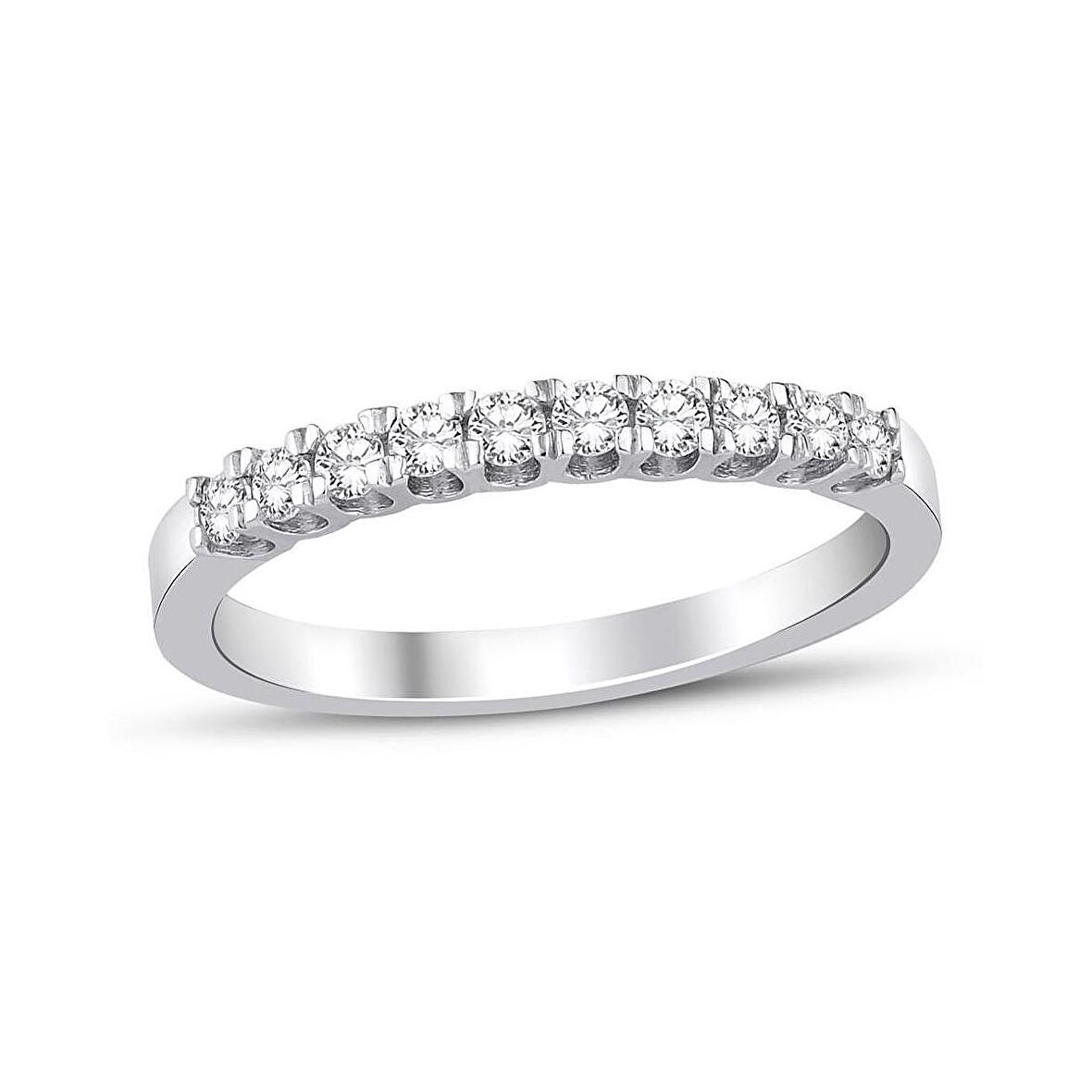0.27 Karat Pırlanta 10 Taşlı Yarımtur Yüzük WPY8212