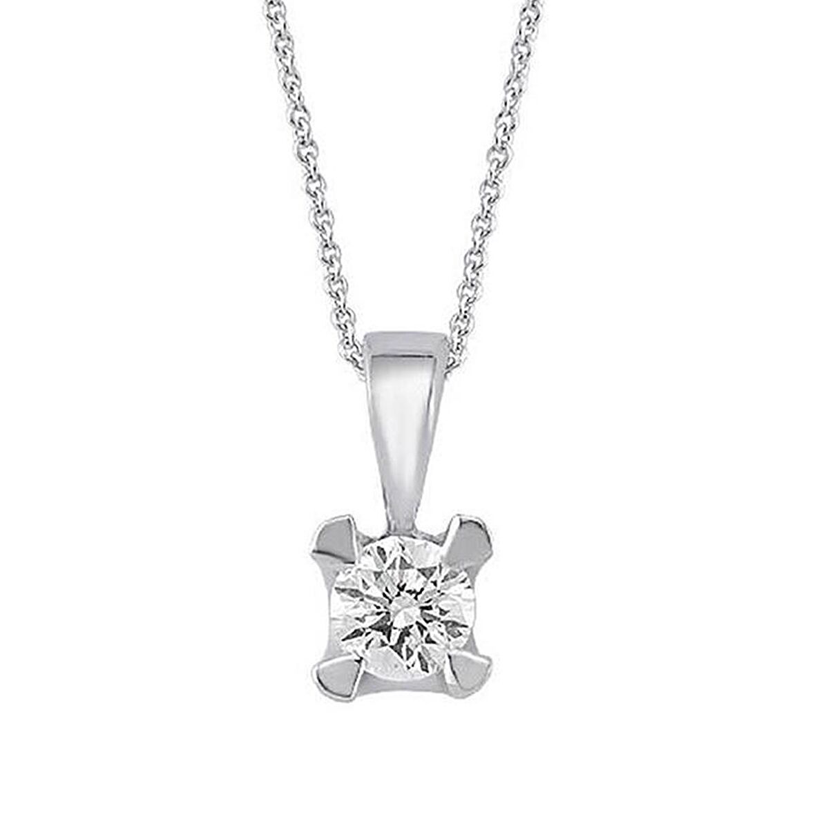 0.10ct Karat E-F VS Pırlanta Üçgen Tırnak Tektaş Kolye