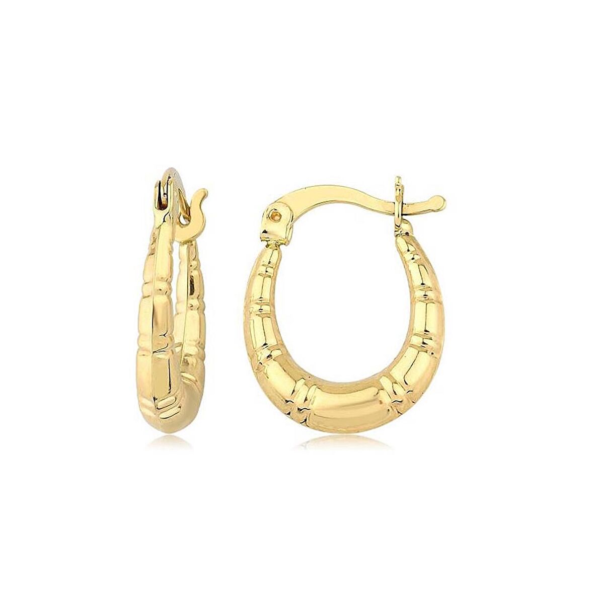Çizgili Minik Altın Küpe (Çapı:1.10cm)