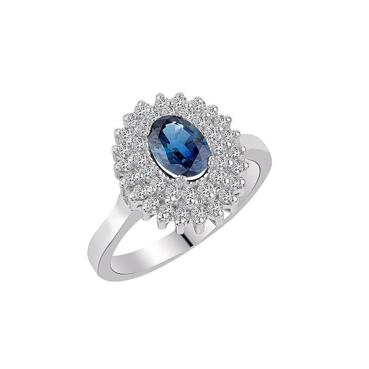 Klasik Anturaj Oval Safir Yüzük