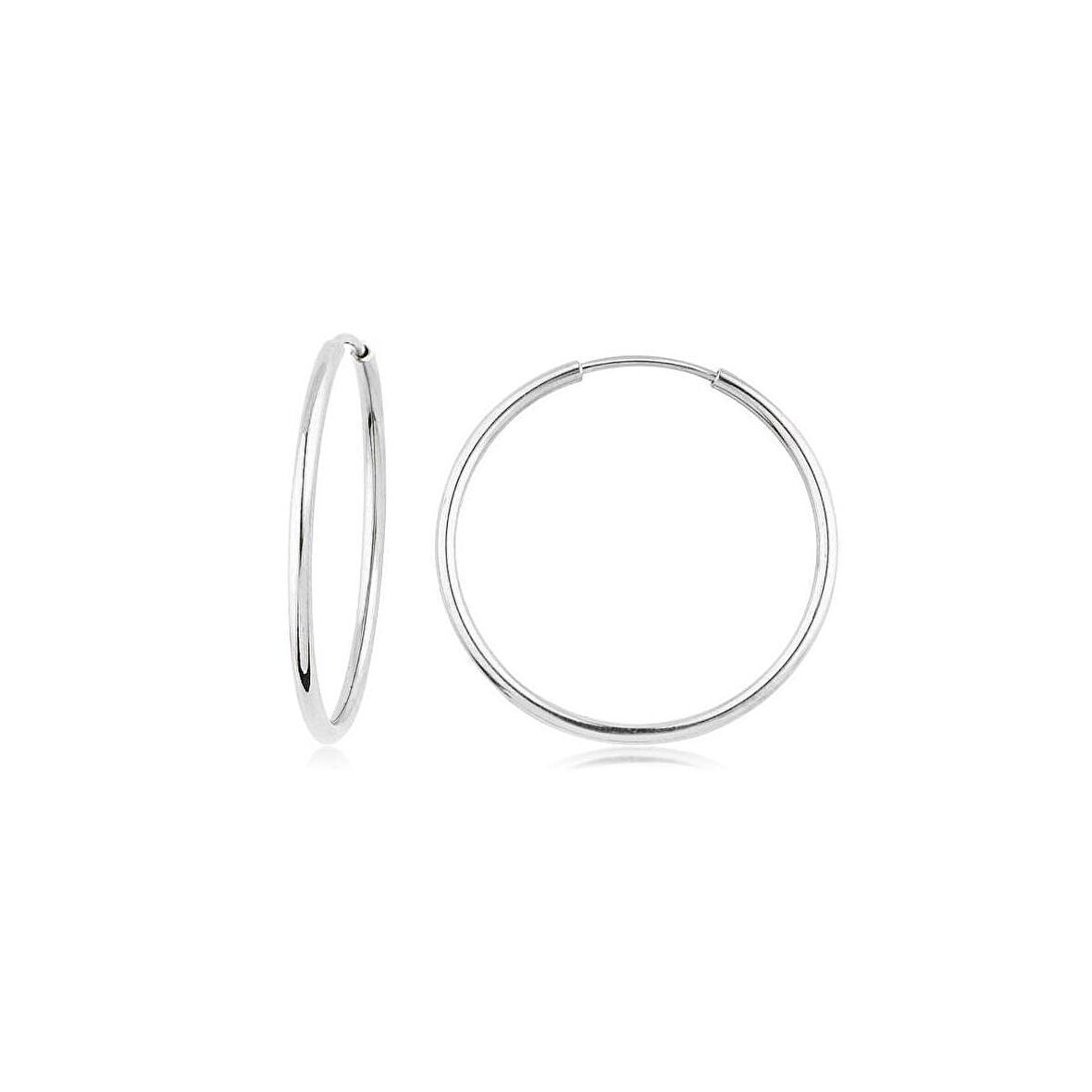 Beyaz Altın Halka Küpe (Çapı: 2.6 cm)