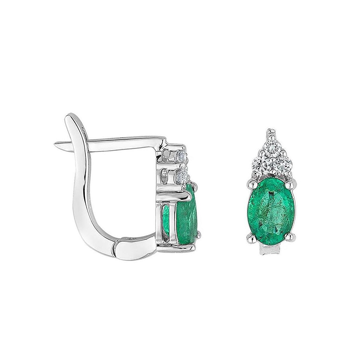 0.85 Karat Oval Zümrüt Küpe PE068