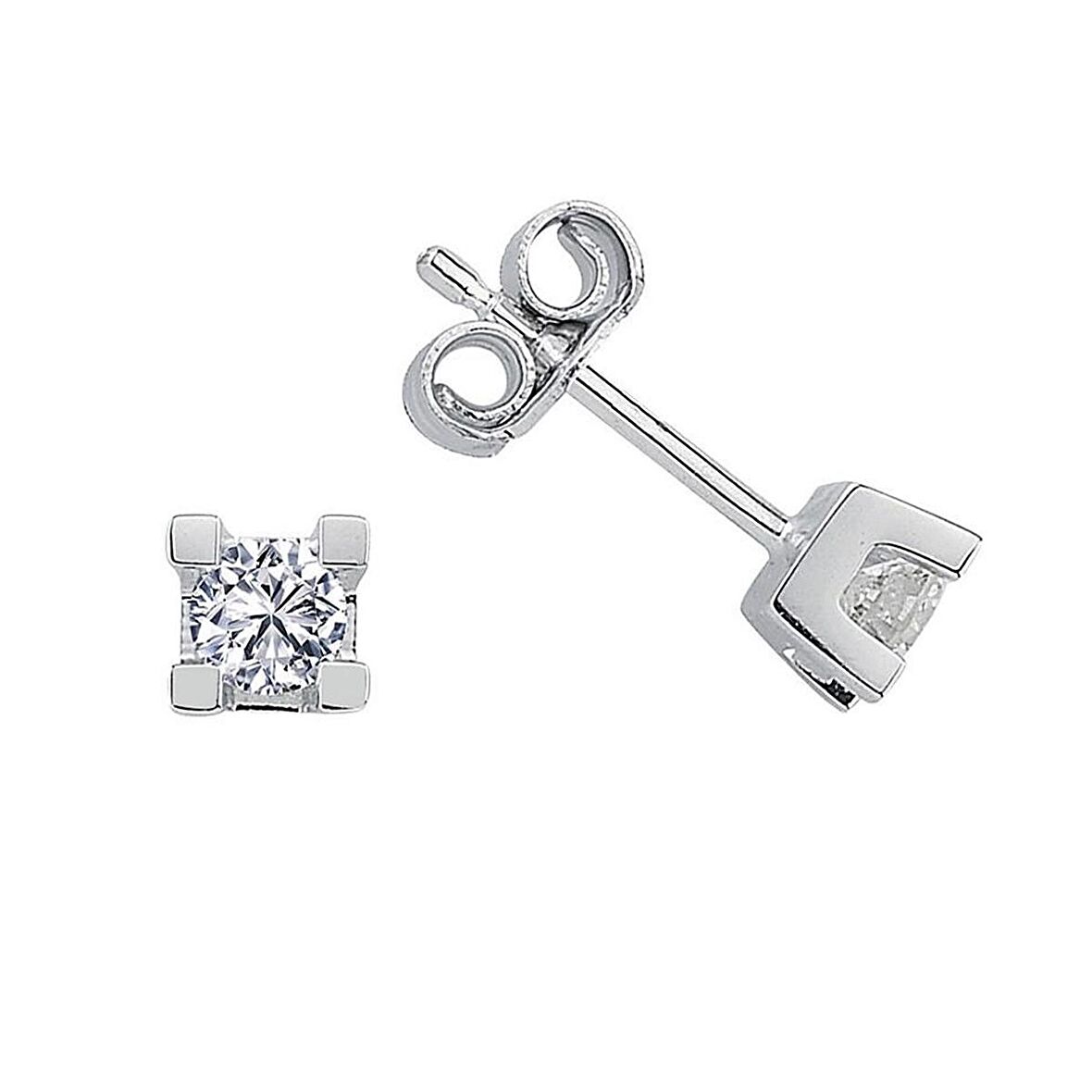 0.16 Karat E-F vs Pırlanta Tektaş Küpe WPE3311-3