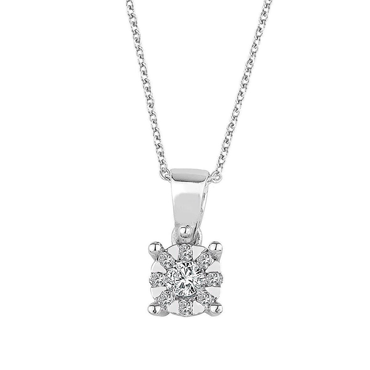 0.18 Karat Pırlanta Coronet Kolye