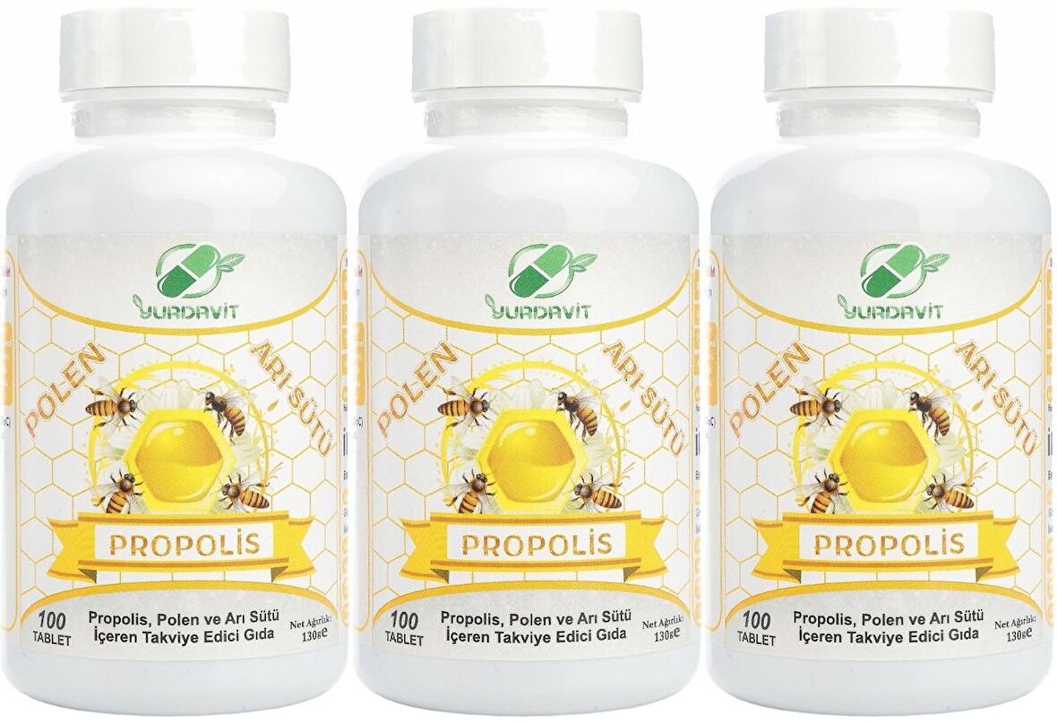 Yurdavit Propolis Polen Arı Sütü 575 Mg 3x100 Tablet