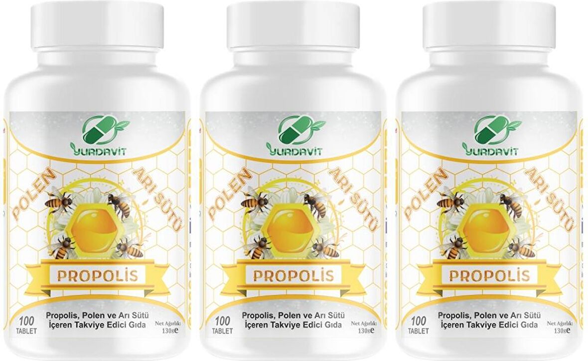 Yurdavit Polen Arı Sütü Propolis 575 Mg 3x100 Tablet