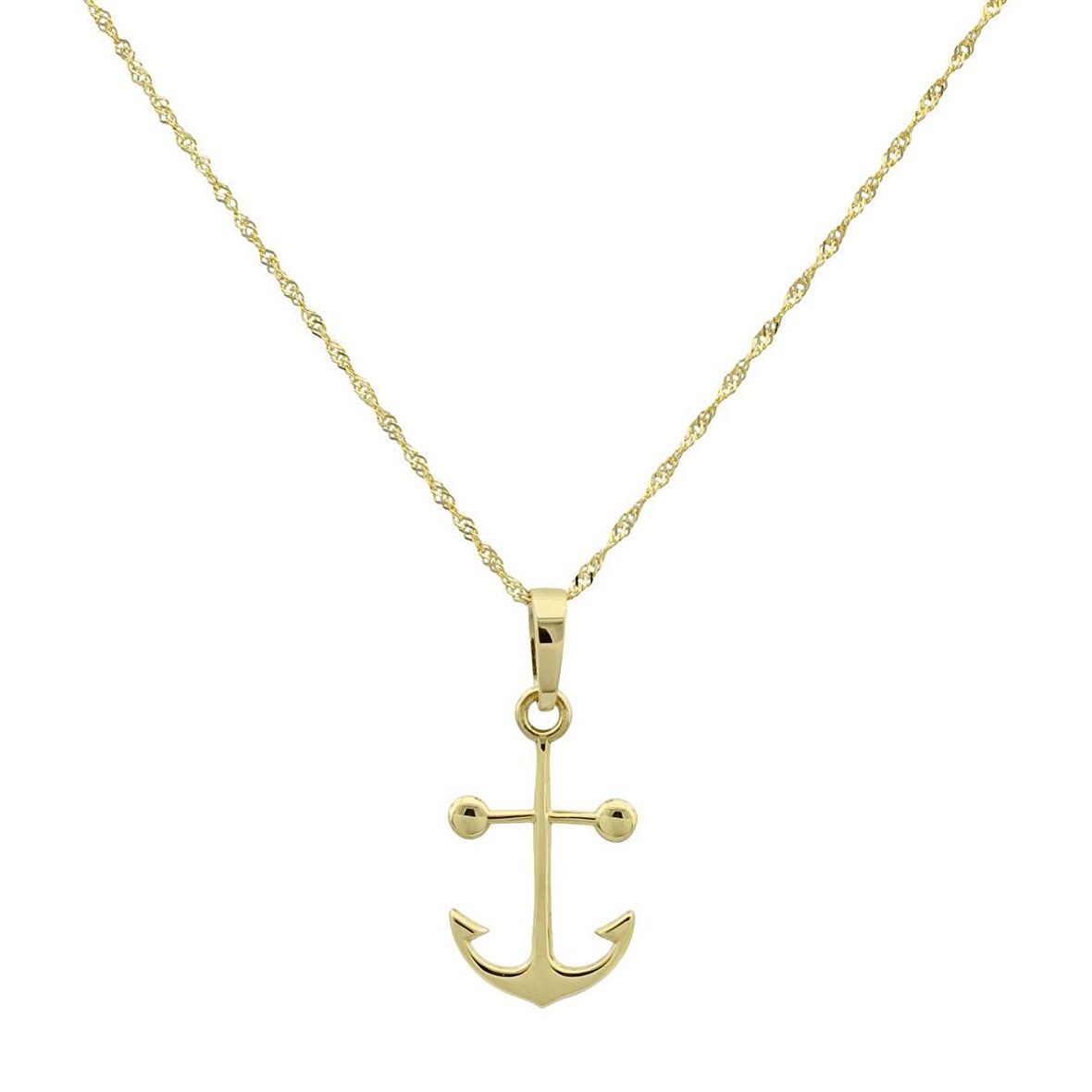 14 Ayar Altın Tasarım Çapa Kolye