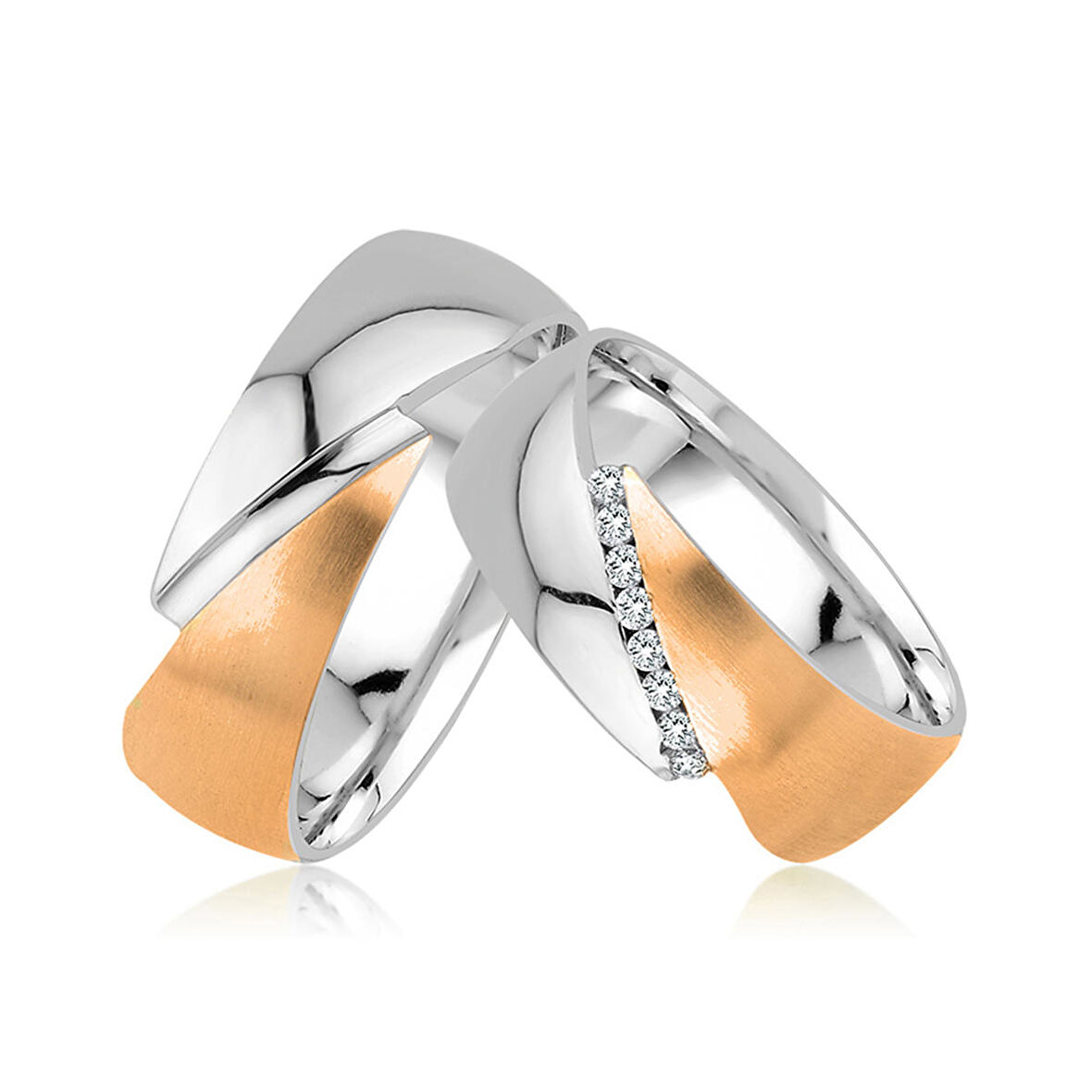 Pırlanta Tasarım Çift Alyans - Nişan Yüzüğü