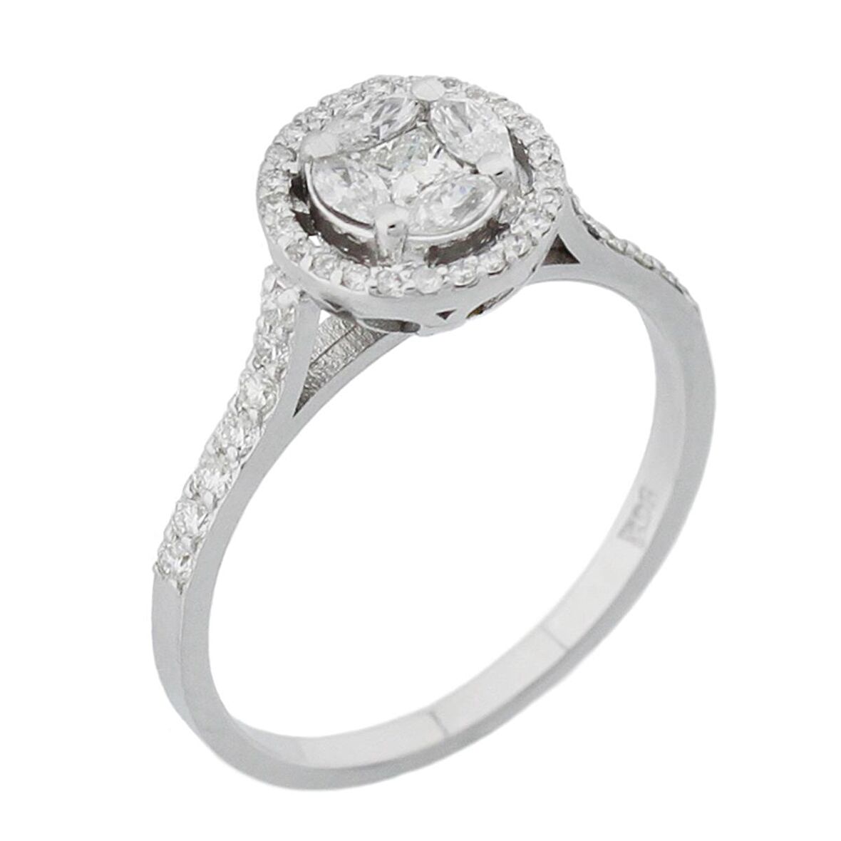 Markiz Pırlanta Taşlı Tasarım Yüzük - 0.42 Karat 