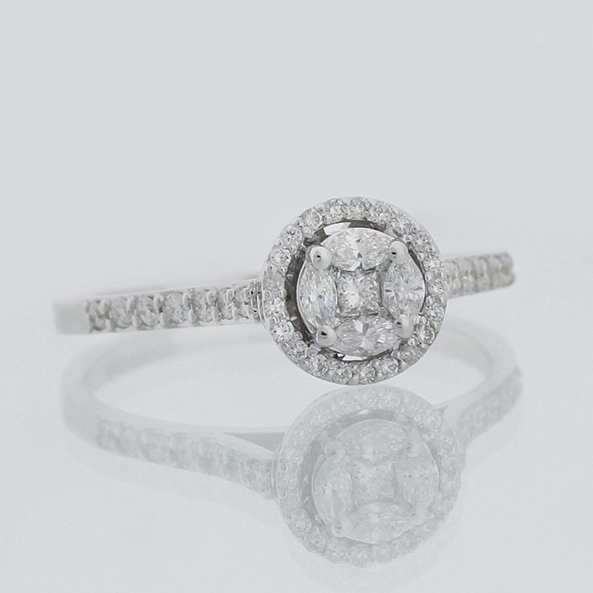 Markiz Pırlanta Taşlı Tasarım Yüzük - 0.51 Karat