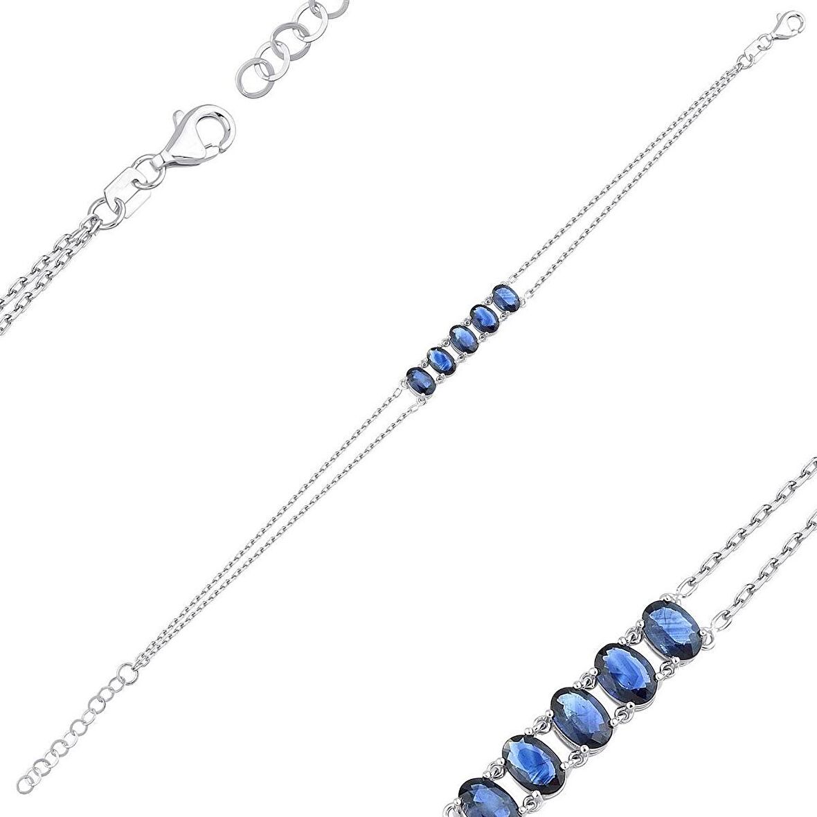 2.28ct Oval Safir Bileklik