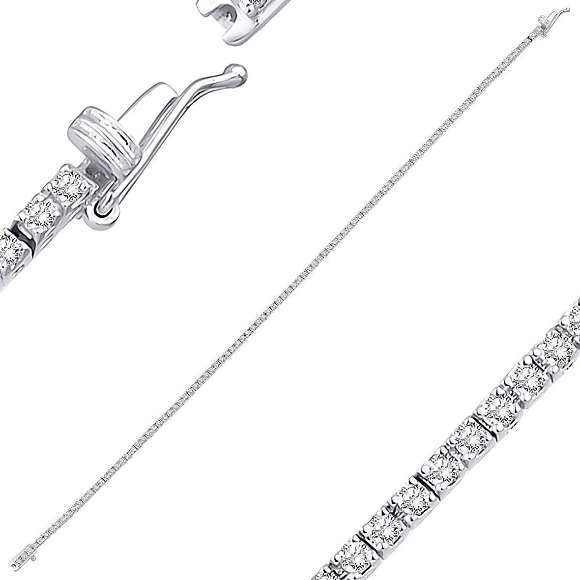 1.10ct Pırlanta Su Yolu Bileklik