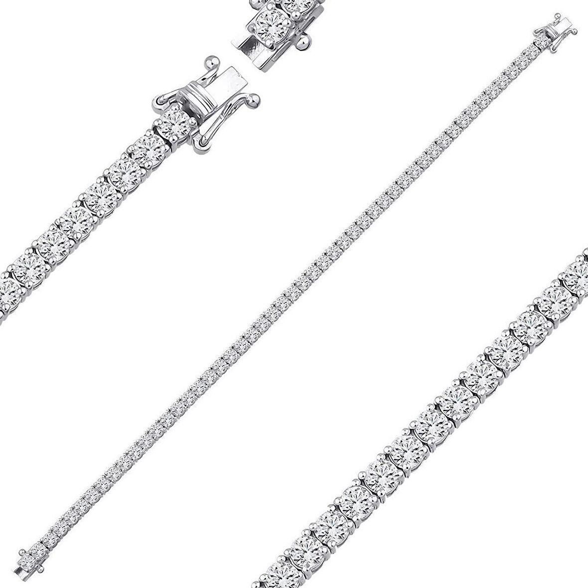 4.44ct (E-F vs) Pırlanta Suyolu Bileklik 