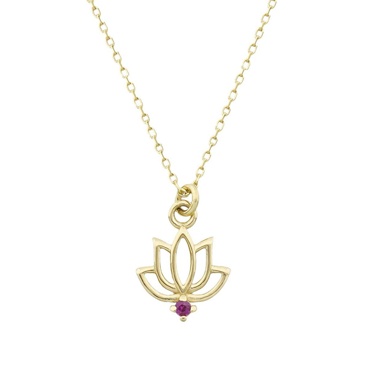 Yakut Lotus Çiçeği Kolye