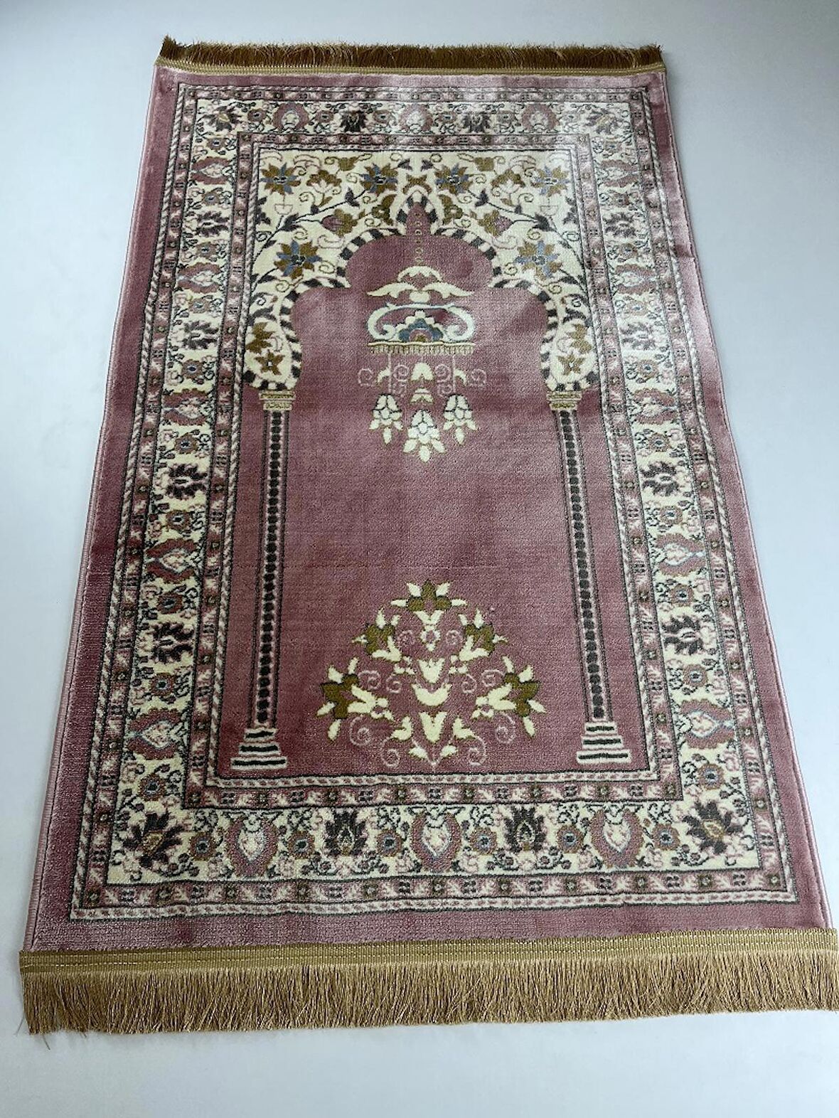 Yüksek Kalite Dokuma 80x125 Battal Boy Halı Seccade Pembe Renk