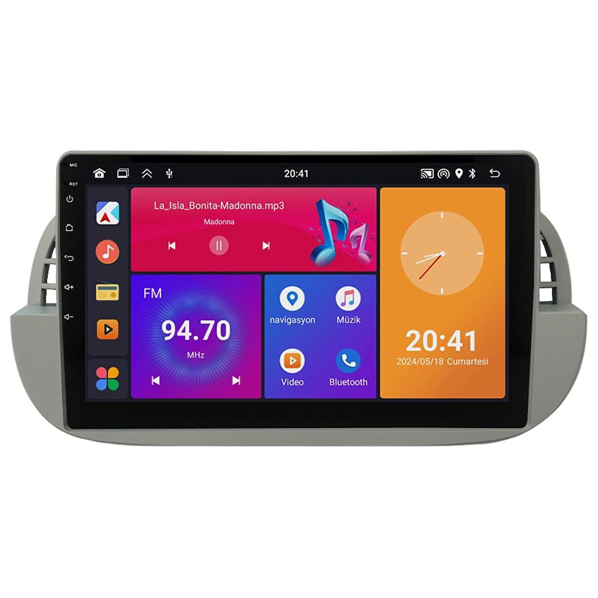 Fiat 500 Multimedya Sistemi Beyaz Çerçeve (2008-2014) CRV-4652XPW