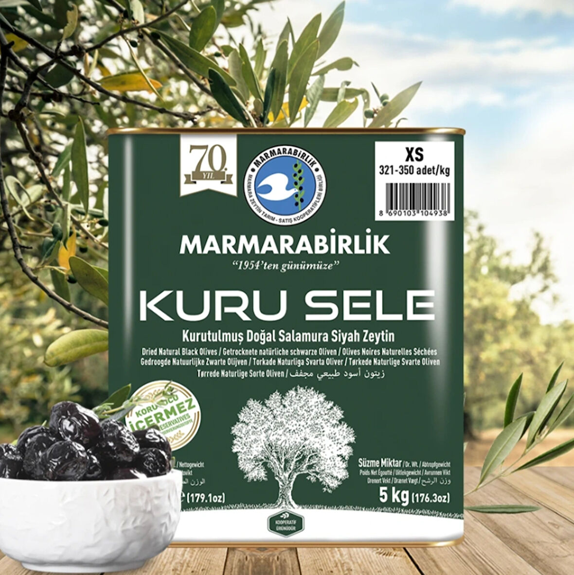 Marmarabirlik Teneke 321-350 Kuru Sele Ekstra  5.000 Gr
