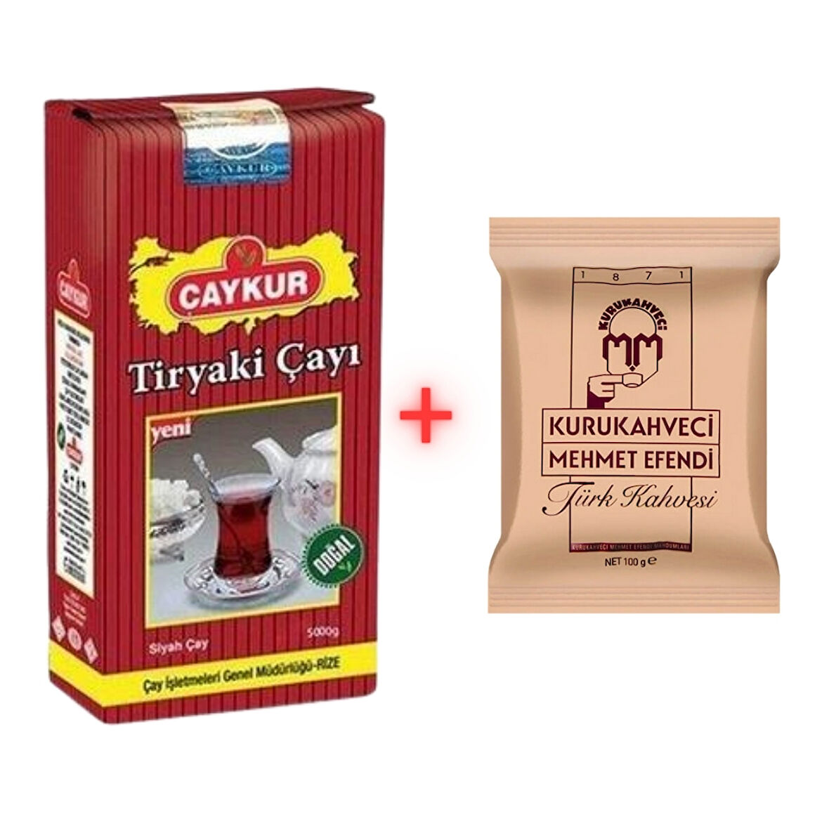 Çaykur Tiryaki Çay 5000 gr - Mehmet Efendi Türk Kahvesi 100 Gr Hediye