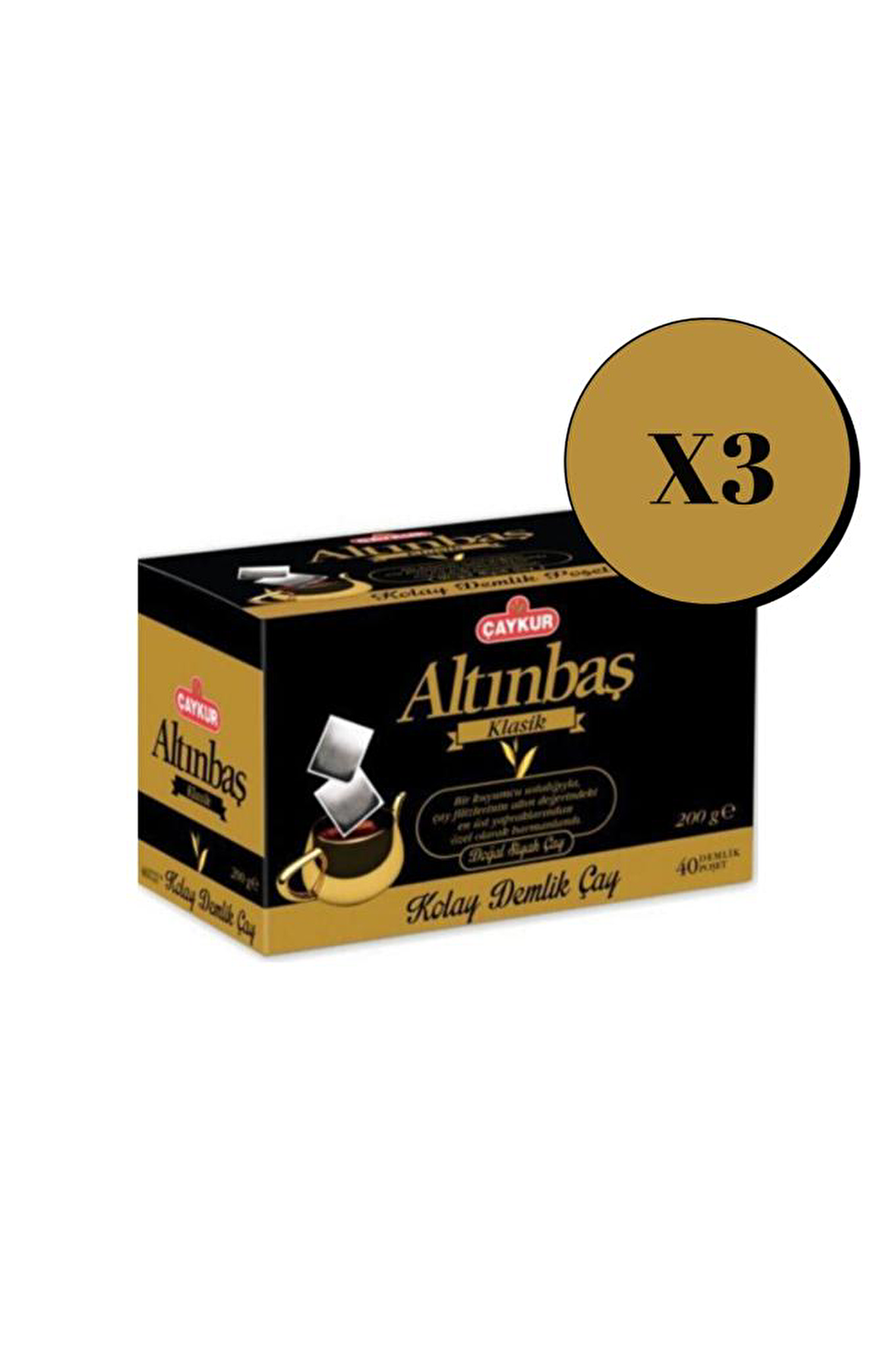 Çaykur Altınbaş Demlik Poşet Siyah Çay 3x200 gr 