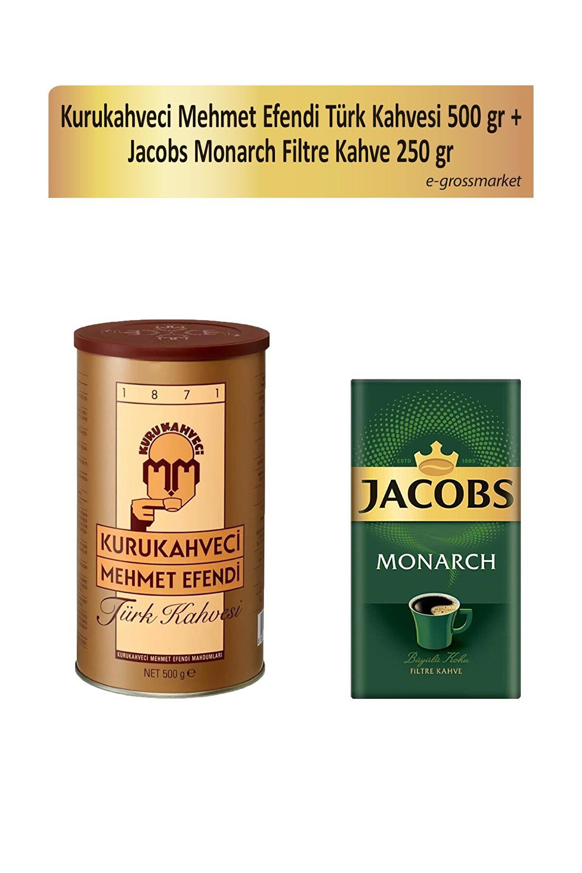 Mehmet Efendi Türk Kahvesi + Jacobs Monarch Filtre Kahve 250 gr 