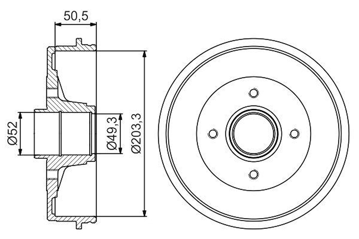 Nissan Arka Fren Kampanası Micra K12 03>10 Note 06>12 203x4 - Bosch 0986477196