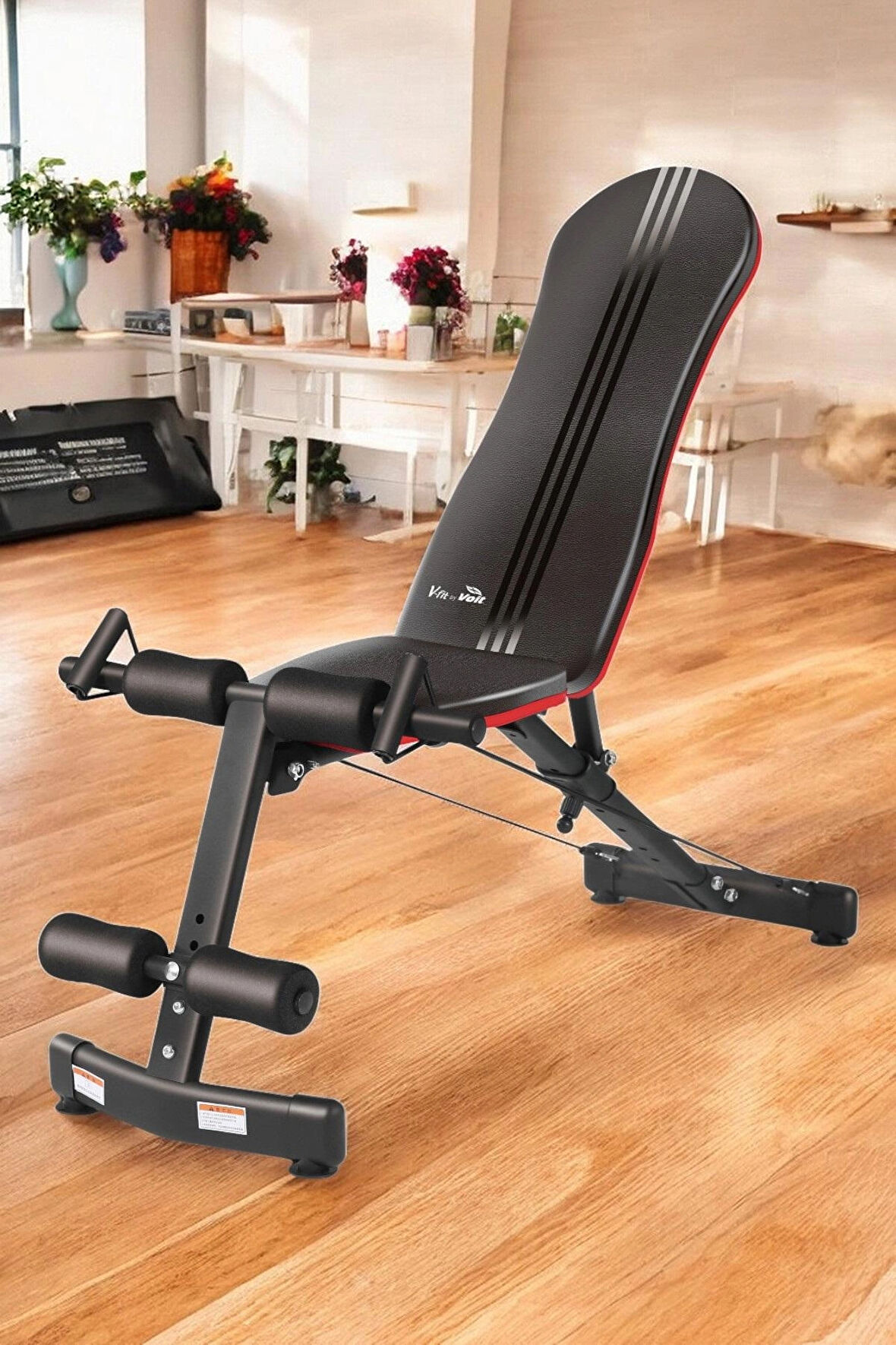 V-FIT BY VOIT D202 Katlanabilir Incline/decline Ayarlanabilir Sırt Açılı Mekik ve Ağırlık Sehpası