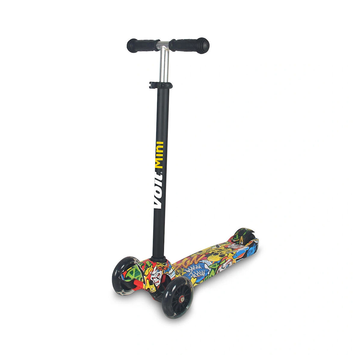 Voit 218 Graffiti Desenli IŞIKLI 3 TEKER SCOOTER Ayarlanabilir Gidonlu