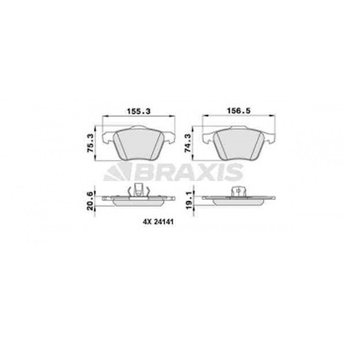 Volvo On Fren Balatası Volvo Xc90 2,5t 02=> D5 02=> T6 02=>d5 V8 05=> D5 09=> 3,2 06=> - Braxıs Aa0220