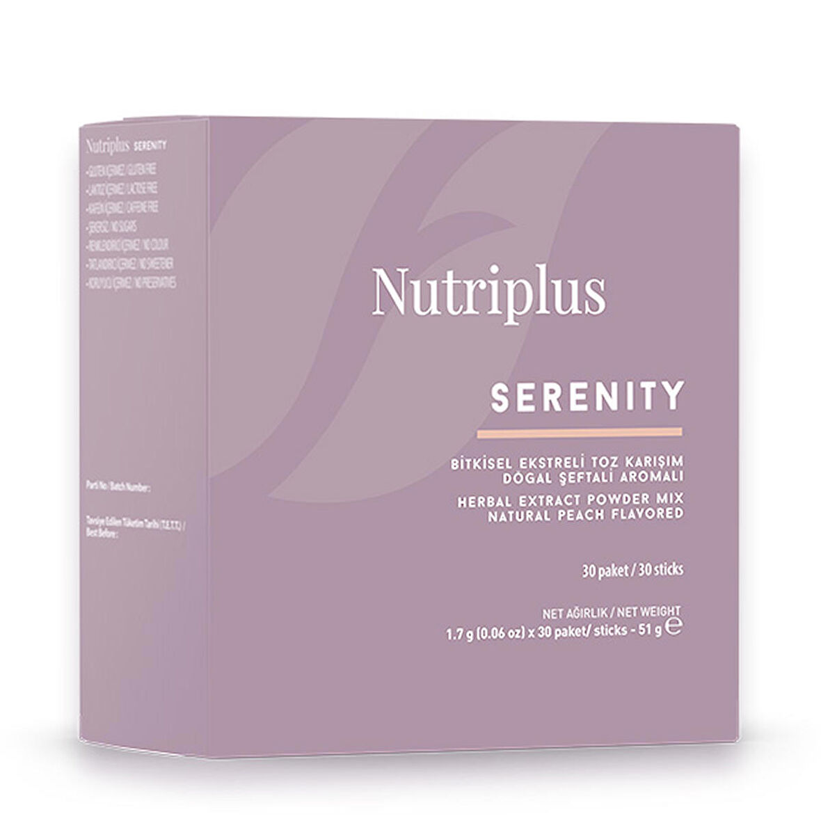 NUTRIPLUS SERENITY - ŞEFTALİ AROMALI ÇÖZÜNEBİLİR ÇAY (1.7 G x 30)