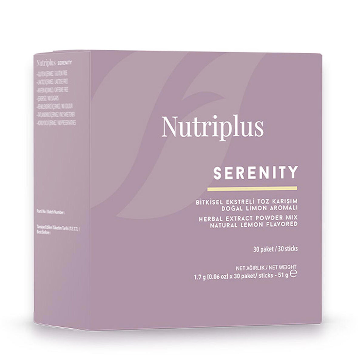 NUTRIPLUS SERENITY LİMON AROMALI ÇÖZÜNEBİLİR ÇAY (1.7 G x 30)