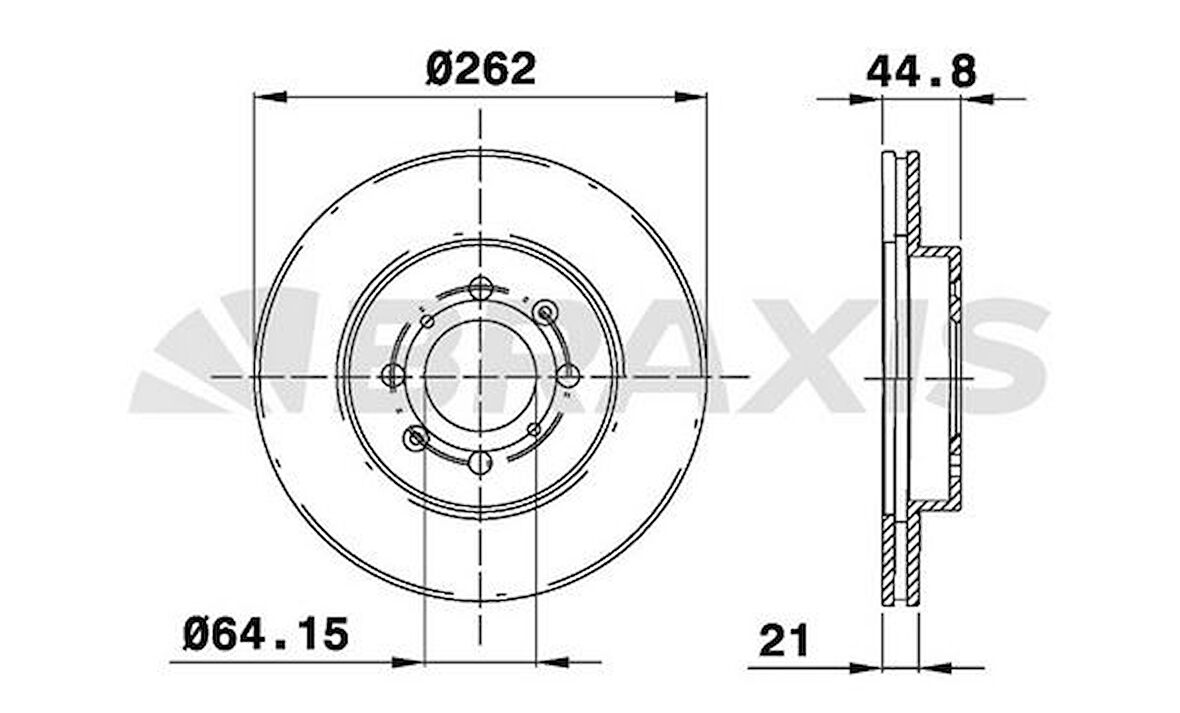 Honda On Fren Diski (aynası) Havalı Honda CIVIC 2001 2006 Jazz City 2008> (262x4) - Braxıs Ae0179