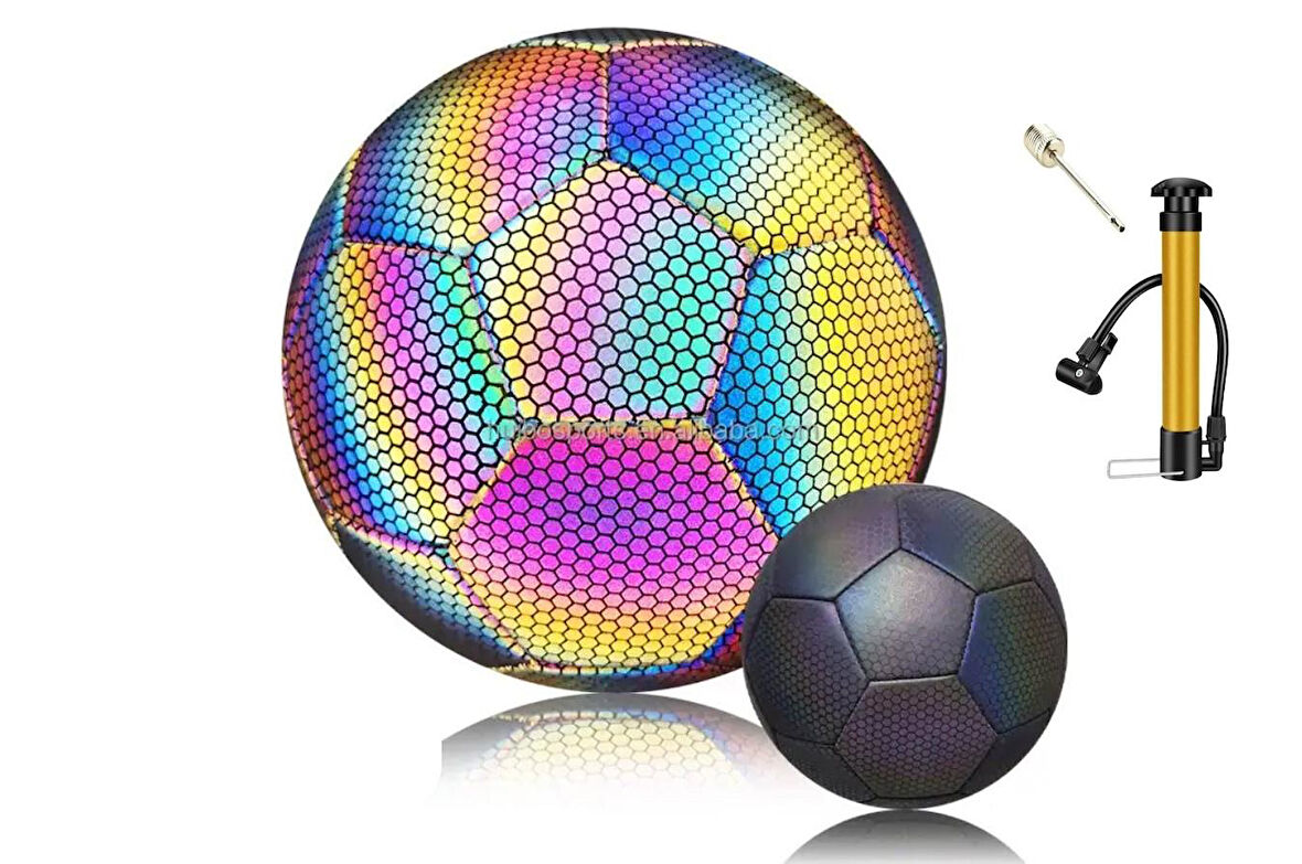 PROFESYONEL FOSFORLU IŞIK YANSITICILI 1. KALİTE 5 NUMARA FUTBOL TOPU POMPA DAHİL