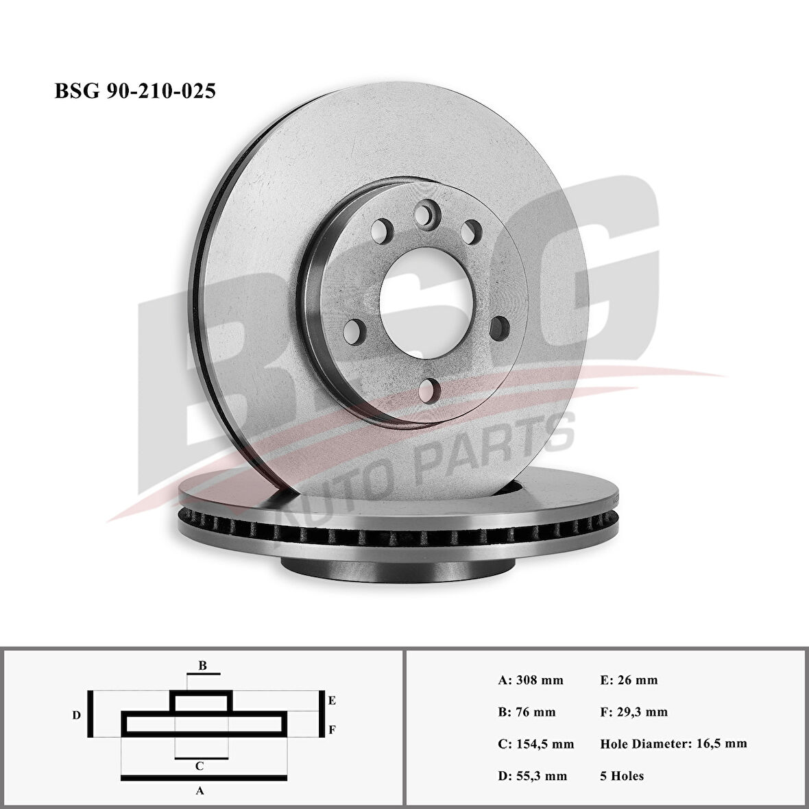 Vw Fren Diski Ön - Ddf1253 / Df4308s (adet Fiyat) - Bsg 90-210-025