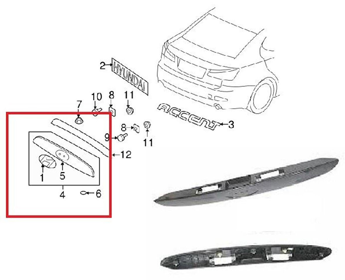 Hyundaı Arka Bagaj Plaka Ust Bakalıt Accent Era 06> - Vortex V1504371